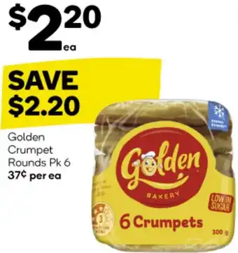 Woolworths Golden Crumpet Rounds Pk 6 offer