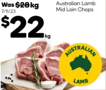 Woolworths Australian Lamb Mid Loin Chops offer