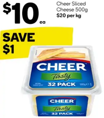 Woolworths Cheer Sliced Cheese 500g offer