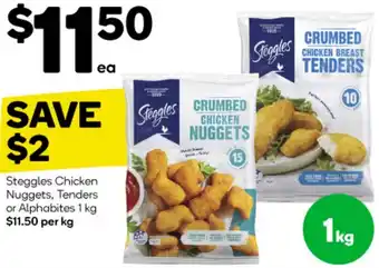 Woolworths Steggles Chicken Nuggets, Tenders or Alphabites 1 kg offer