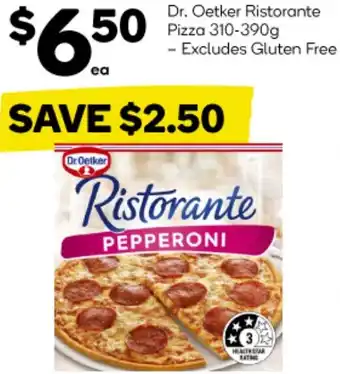 Woolworths Dr. Oetker Ristorante Pizza 310-390g offer