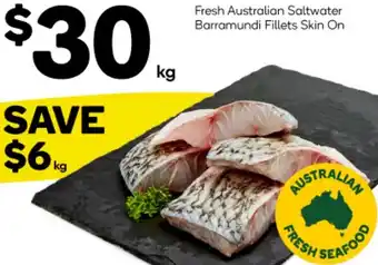 Woolworths Fresh Australian Saltwater Barramundi Fillets Skin On offer