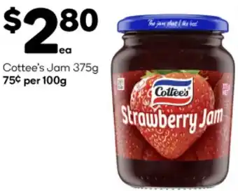 Woolworths Cottee's Jam 375g offer