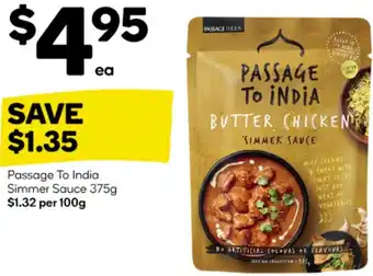 Woolworths Passage To India Simmer Sauce 375g offer
