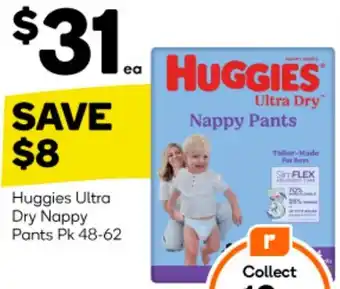 Woolworths Huggies Ultra Dry Nappy Pants Pk 48-62 offer