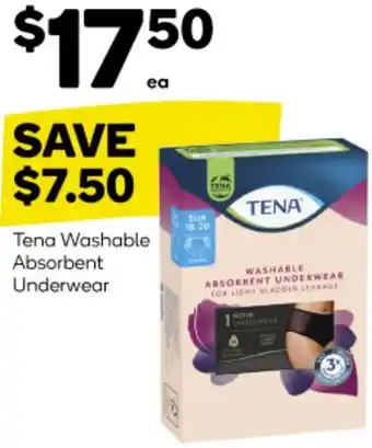 Woolworths Tena Washable Absorbent Underwear offer