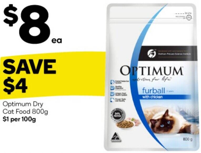 Optimum Dry Cat Food 800g offer at Woolworths