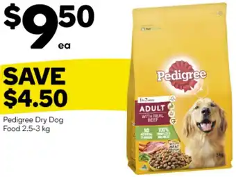 Woolworths Pedigree Dry Dog Food 2.5-3 kg offer