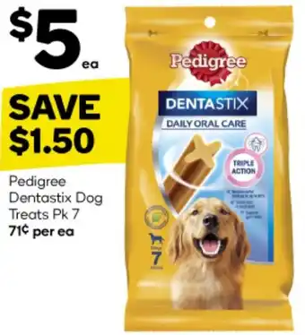 Woolworths Pedigree Dentastix Dog Treats Pk 7 offer