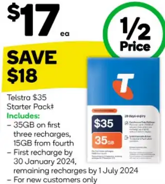 Woolworths Telstra $35 Starter Pack offer
