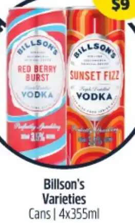 Woolworths Billson's Varieties Cans 4x355ml offer
