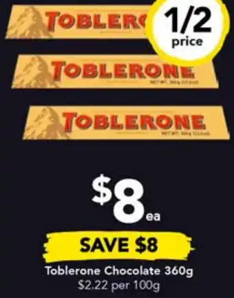 Drakes Toblerone Chocolate 360g offer
