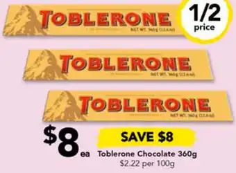 Drakes Toblerone Chocolate 360g offer