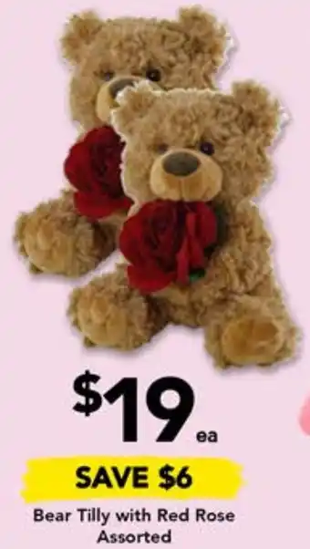 Drakes Bear Tilly with Red Rose Assorted offer