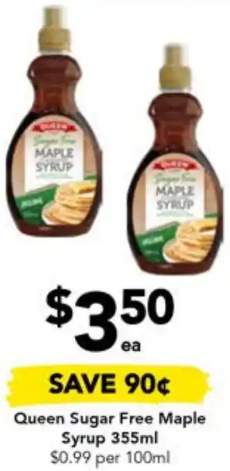 Drakes Queen Sugar Free Maple Syrup 355ml offer
