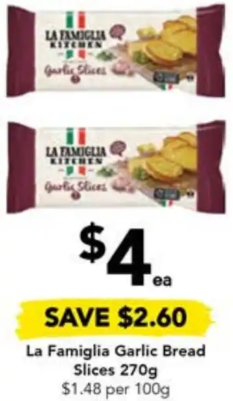 Drakes La Famiglia Garlic Bread Slices 270g offer