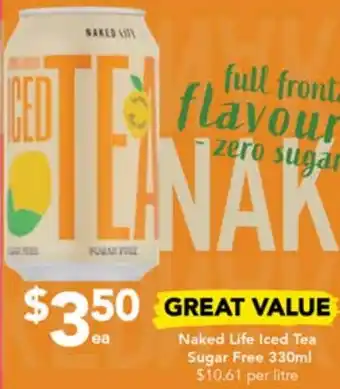Drakes Naked Life Iced Tea Sugar Free 330ml offer
