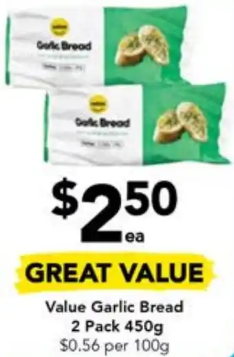 Drakes Value Garlic Bread 2 Pack 450g offer