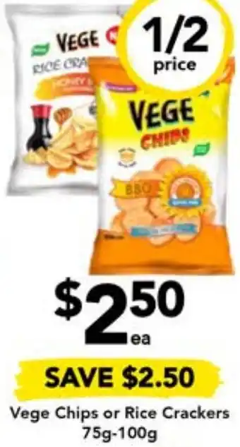 Drakes Vege Chips or Rice Crackers 75g-100g offer