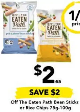 Drakes Off The Eaten Path Bean Sticks or Rice Chips 75g-100g offer