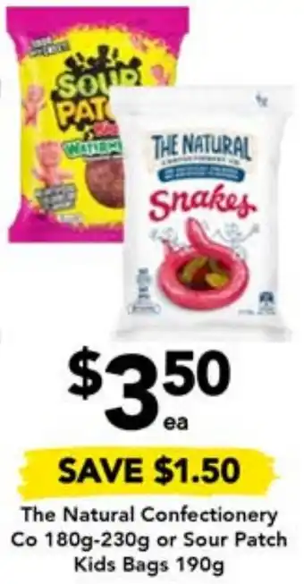 Drakes The Natural Confectionery Co 180g-230g or Sour Patch Kids Bags 190g offer