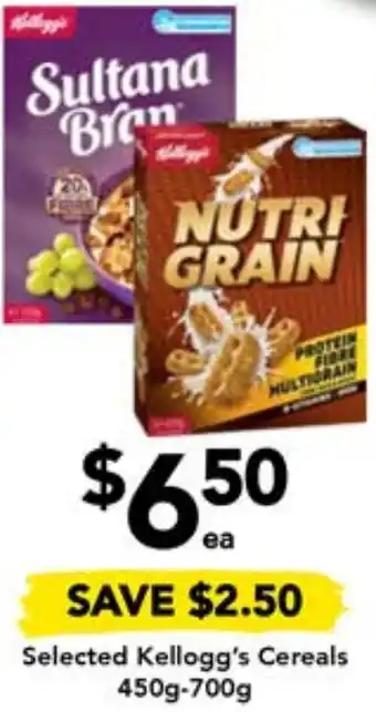 Drakes Selected Kellogg's Cereals 450g-700g offer