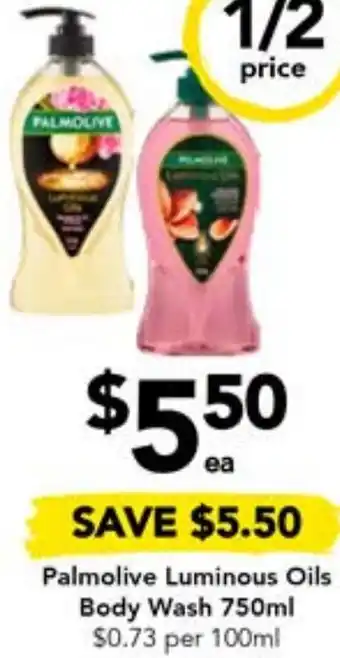 Drakes Palmolive Luminous Oils Body Wash 750ml offer
