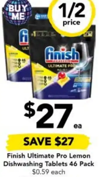 Drakes Finish Ultimate Pro Lemon Dishwashing Tablets 46 Pack offer