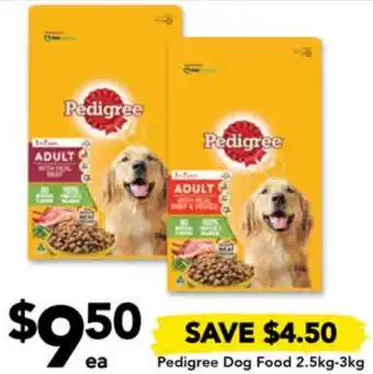 Drakes Pedigree Dog Food 2.5kg-3kg offer
