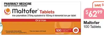 Soul Pattinson Chemist Maltofer 100 Tablets offer