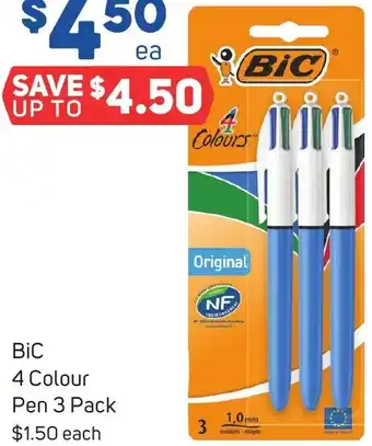 Foodland BiC 4 Colour Pen 3 Pack offer