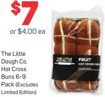 Foodland The Little Dough Co. Hot Cross Buns 6-9 Pack offer