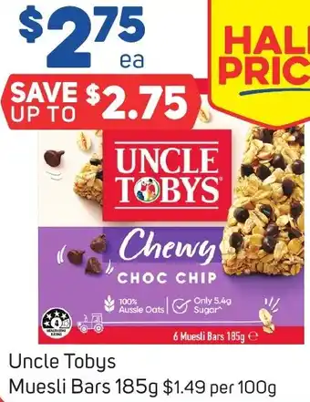 Foodland Uncle Tobys Muesli Bars 185g offer
