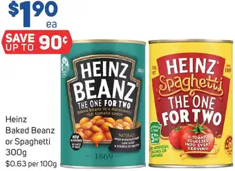 Foodland Heinz Baked Beanz or Spaghetti 300g offer
