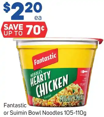 Foodland Fantastic or Suimin Bowl Noodles 105-110g offer