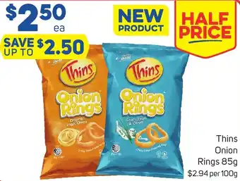 Foodland Thins Onion Rings 85g offer