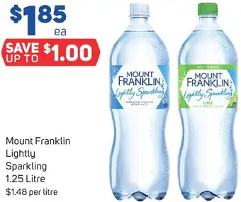 Foodland Mount Franklin Lightly Sparkling 1.25 Litre offer