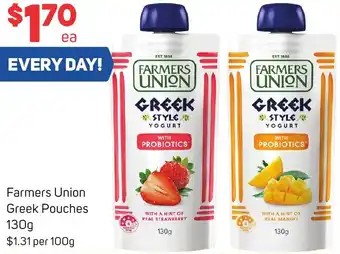 Foodland Farmers Union Greek Pouches 130g offer