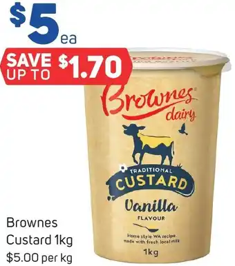 Foodland Brownes Custard 1kg offer