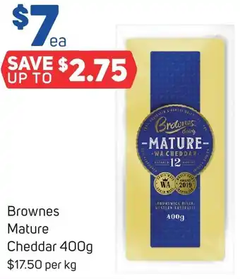 Foodland Brownes Mature Cheddar 400g offer