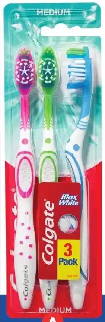 Foodland Colgate Max White Medium Toothbrush 3 Pack offer