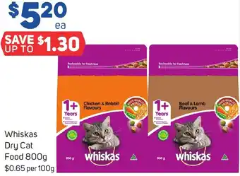 Foodland Whiskas Dry Cat Food 800g offer