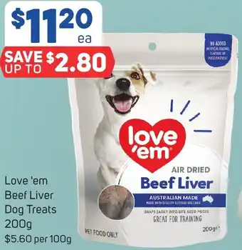 Foodland Love 'em Beef Liver Dog Treats 200g offer