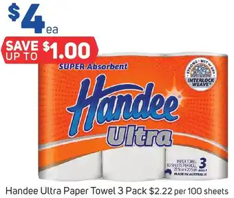 Foodland Handee Ultra Paper Towel 3 Pack offer