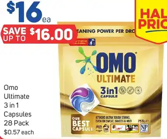 Foodland Omo Ultimate 3 in 1 Capsules 28 Pack offer