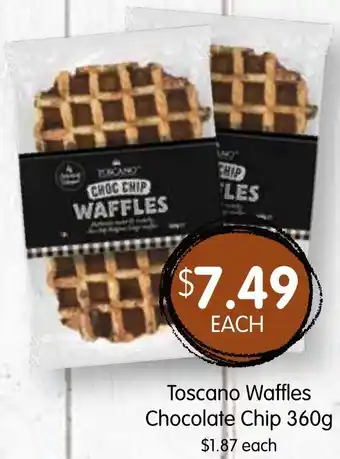 Spudshed Toscano Waffles Chocolate Chip 360g offer