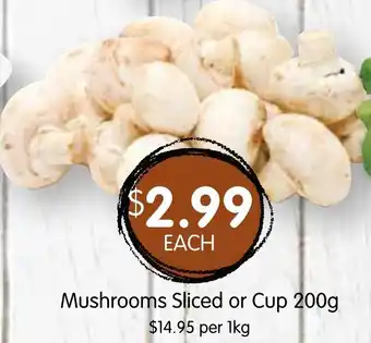 Spudshed Mushrooms Sliced or Cup 200g offer