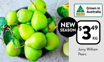 Foodworks Juicy William Pears offer