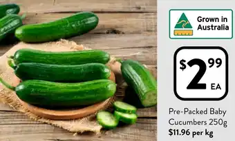 Foodworks Pre-Packed Baby Cucumbers 250g offer