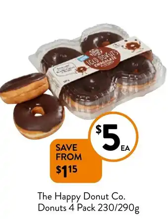 The Happy Donut Co. Donuts 4 Pack 230/290g
